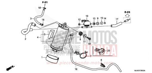 CUVETTE CBR500RAJ de 2018